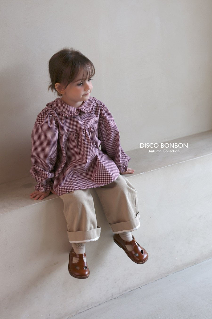 ［DISCO BONBON］Candy frill check blouse