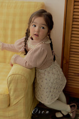 ［OREN］ Rose rib puff tops