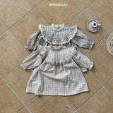 ［bebeholic］Check shirring lace one-piece