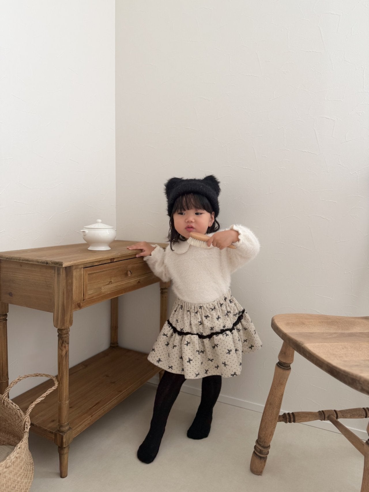 ［mimi market］Ribbon cancan skirt