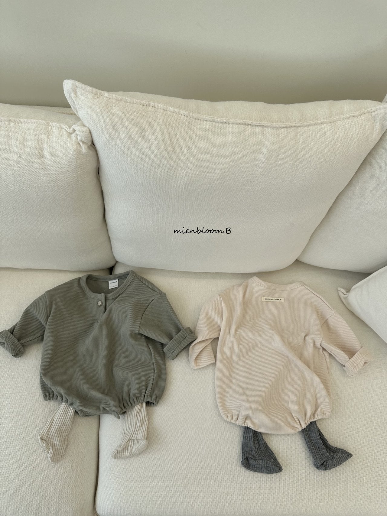 ［mienbloom.B］Waffle button rompers (baby)