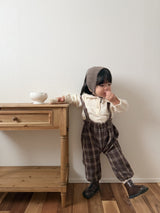 ［mimi market］Neko check suspender pants