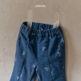 ［aladin］Ribbon denim flare pants