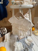 ［bebe holic］Sage check lace bloomer