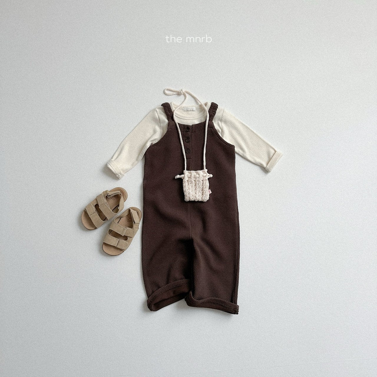 [minirobe] Curly suspenders jumpsuit