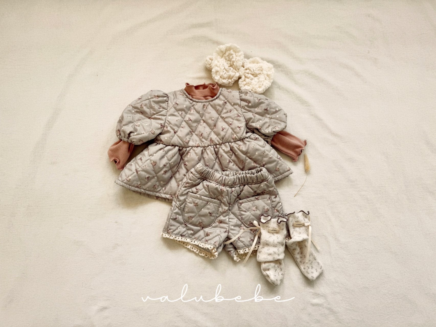 ［valubebe］Floral ribbon socks (baby)