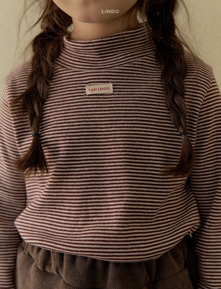 ［LINDO］Stripe turtleneck tops
