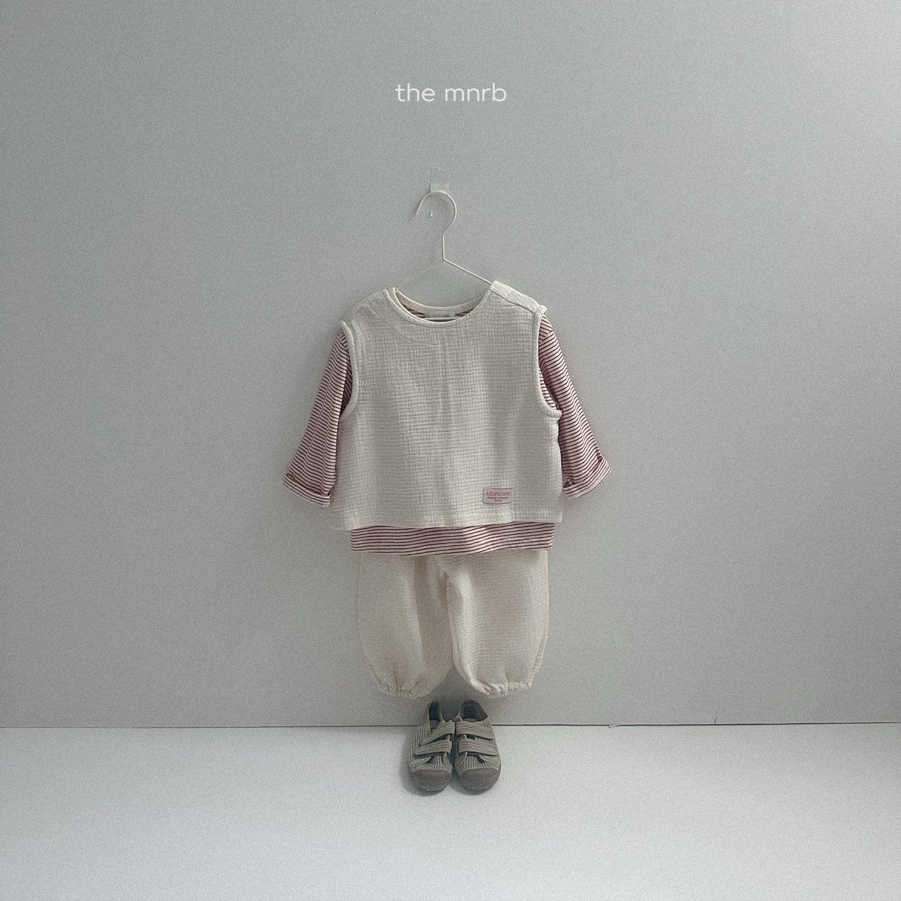 [minirobe] Cocoa stripe tee