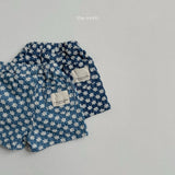 [minirobe] Flower denim short pants