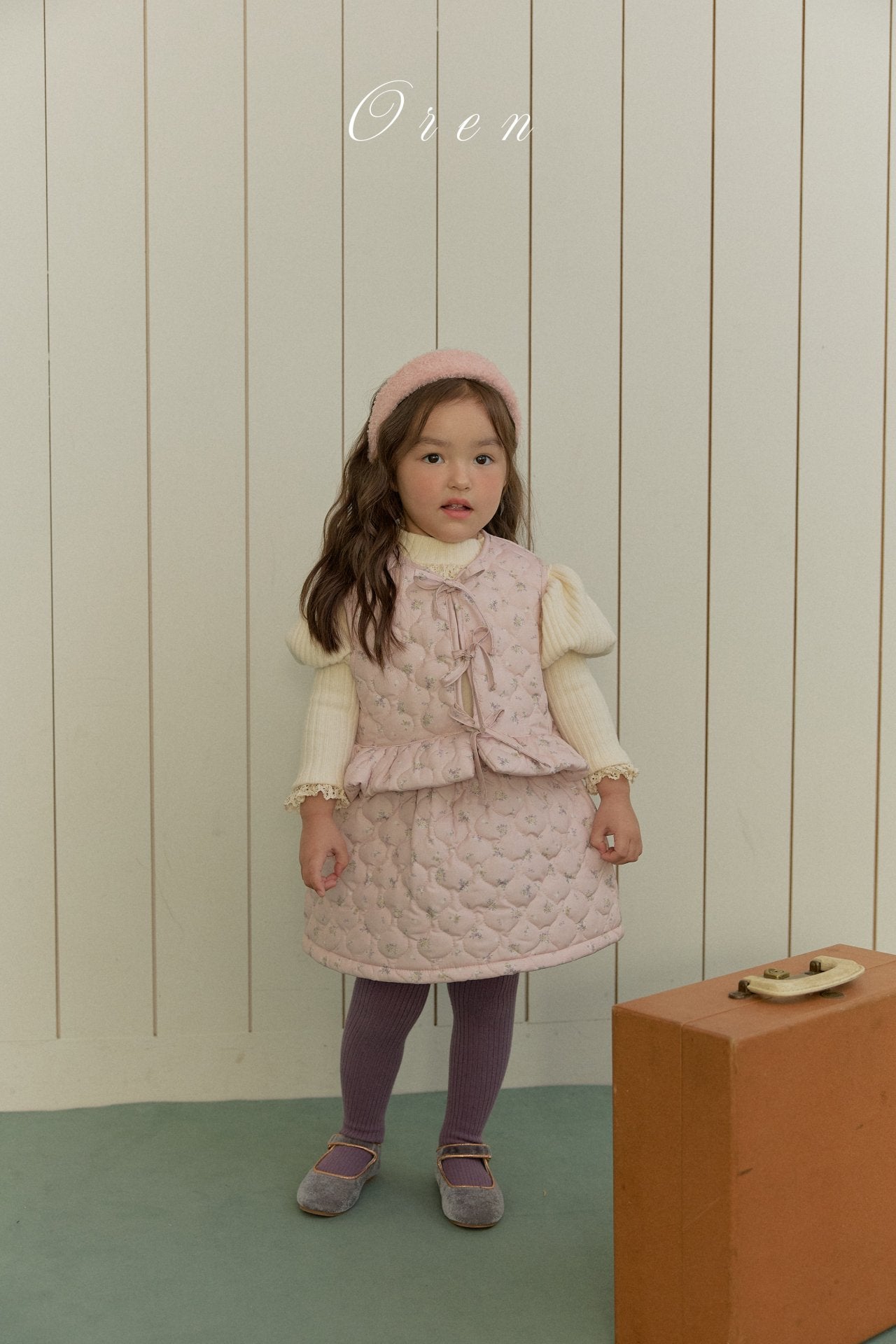 ［OREN］ Rose rib puff tops