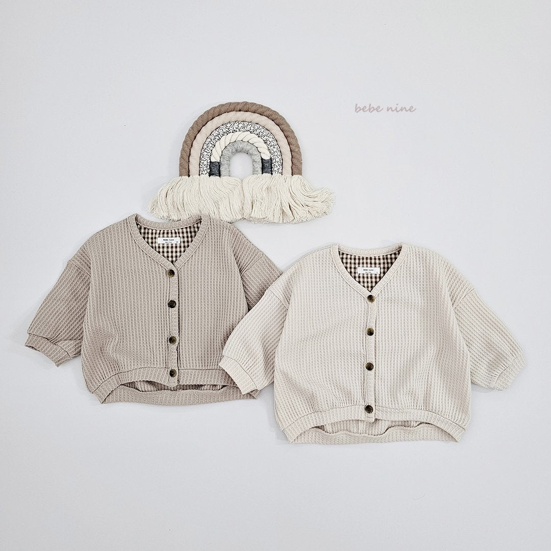 ［bebenine］Coco Waffle Cardigan