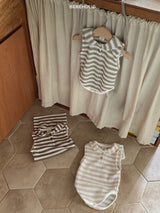 ［bebe holic］Fresh stripe collar rompers