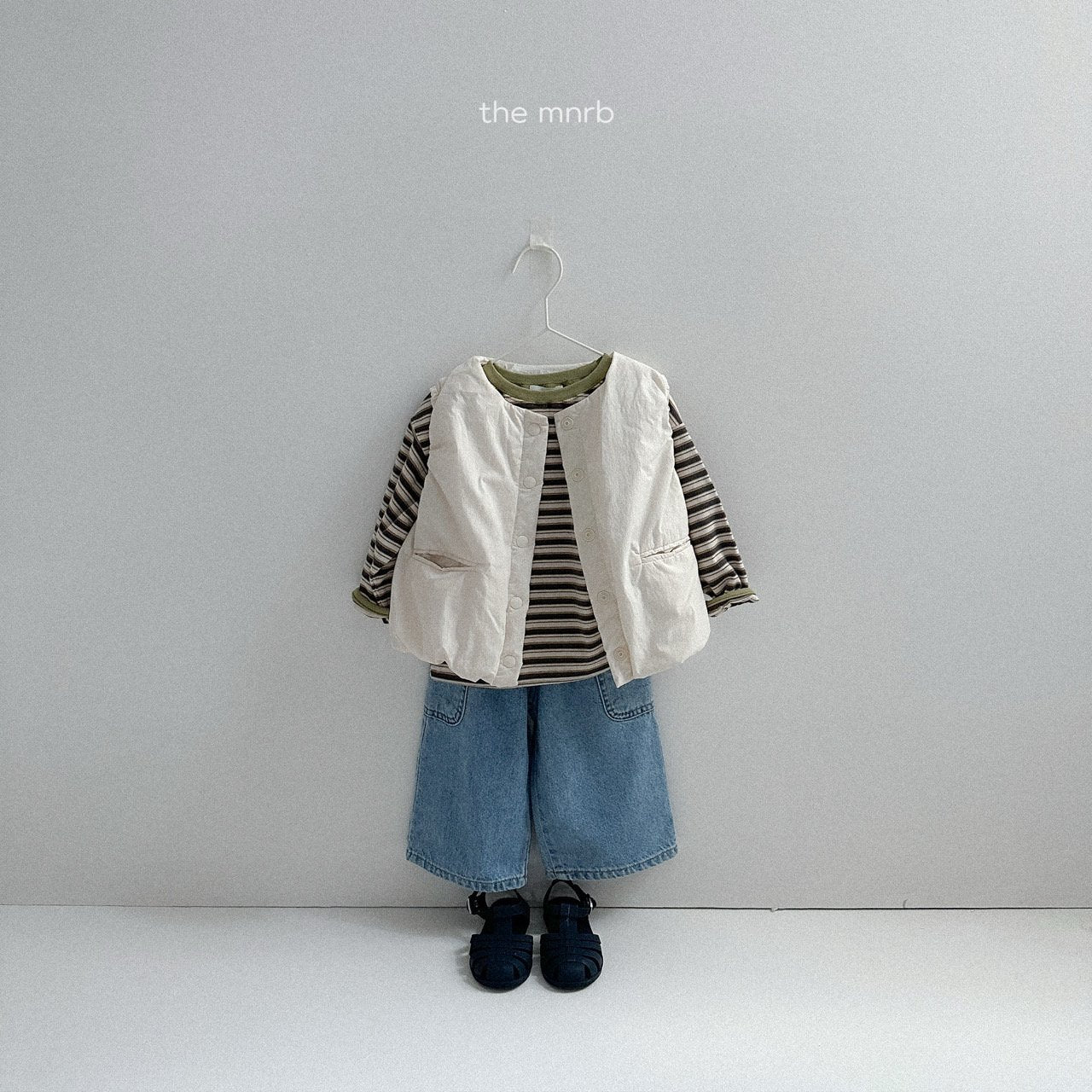 [minirobe] Side denim pants