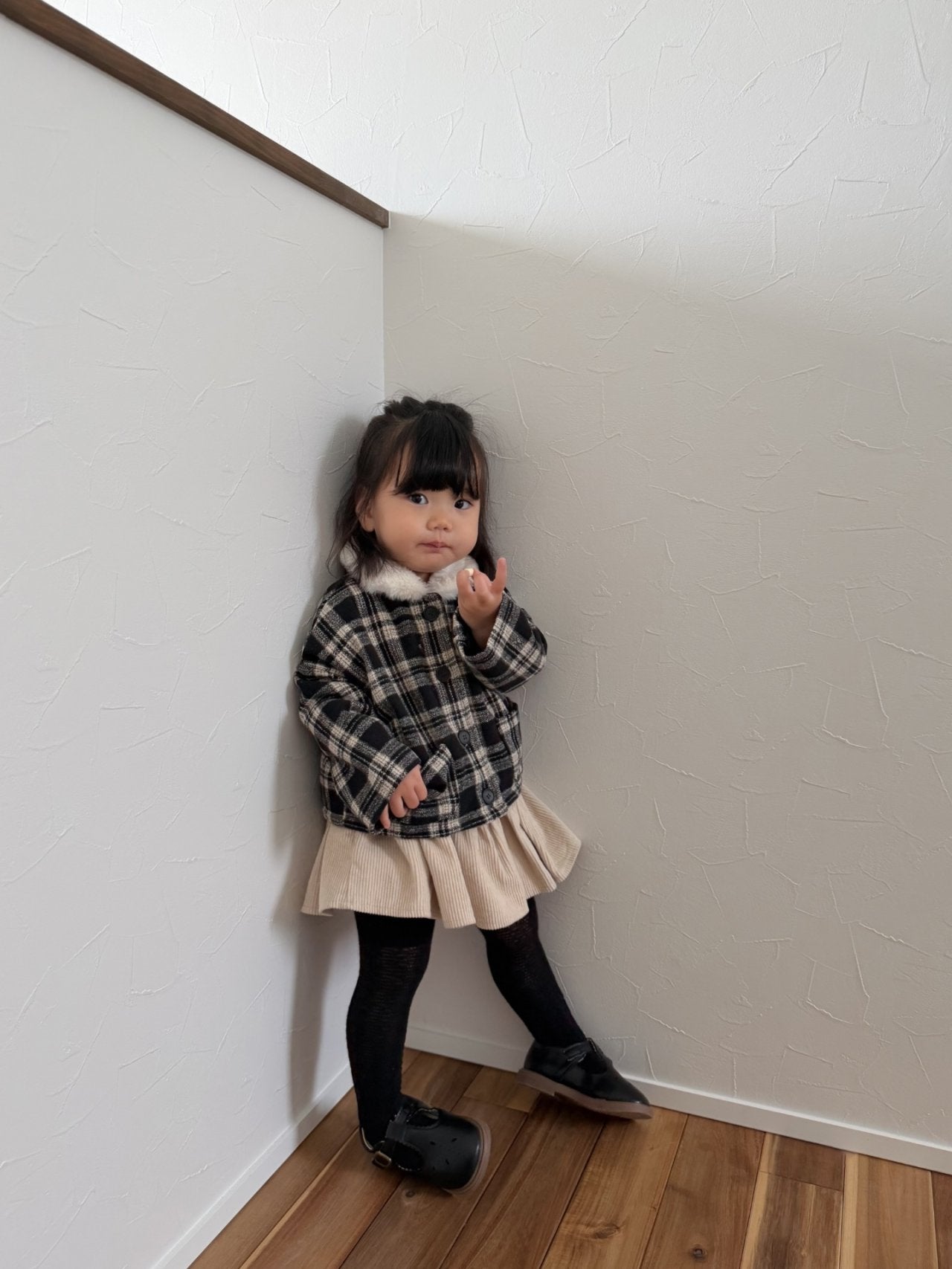 ［mimi market］Check fur coat