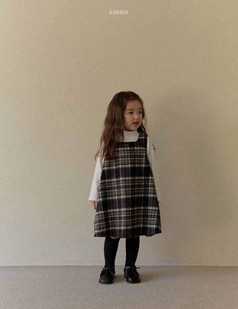 ［LINDO］Milk square one-piece (check)