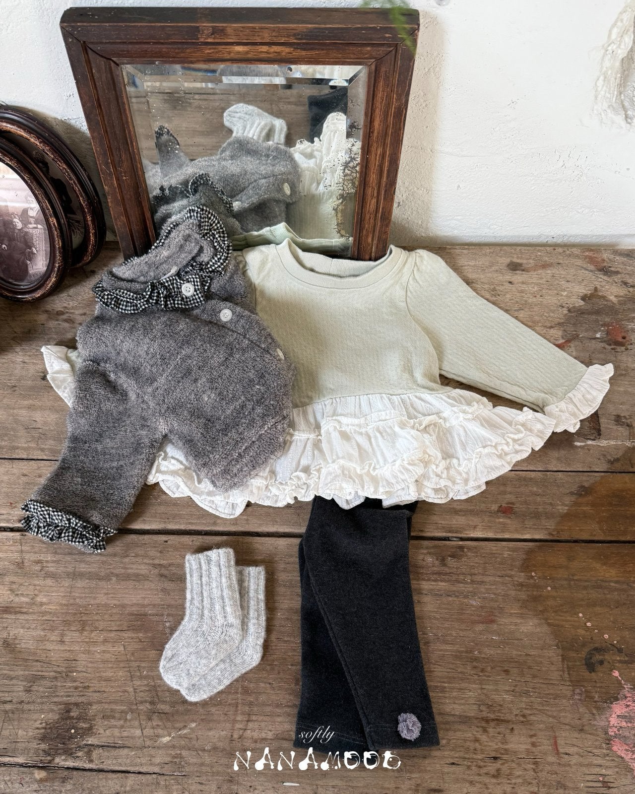 ［nanamood by BANANAJ］Bebe ruffle frill tee