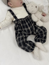 ［mimi market］Neko check suspender pants