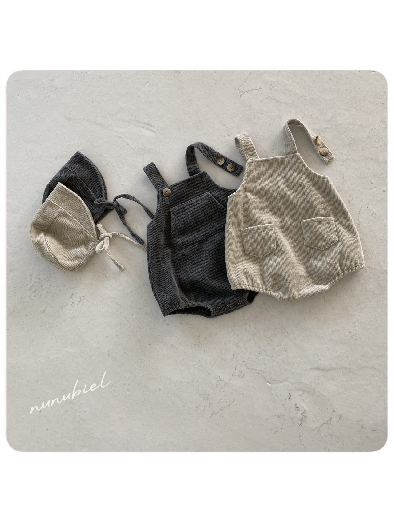 ［nunubiel］Corduroy rompers & bonnet