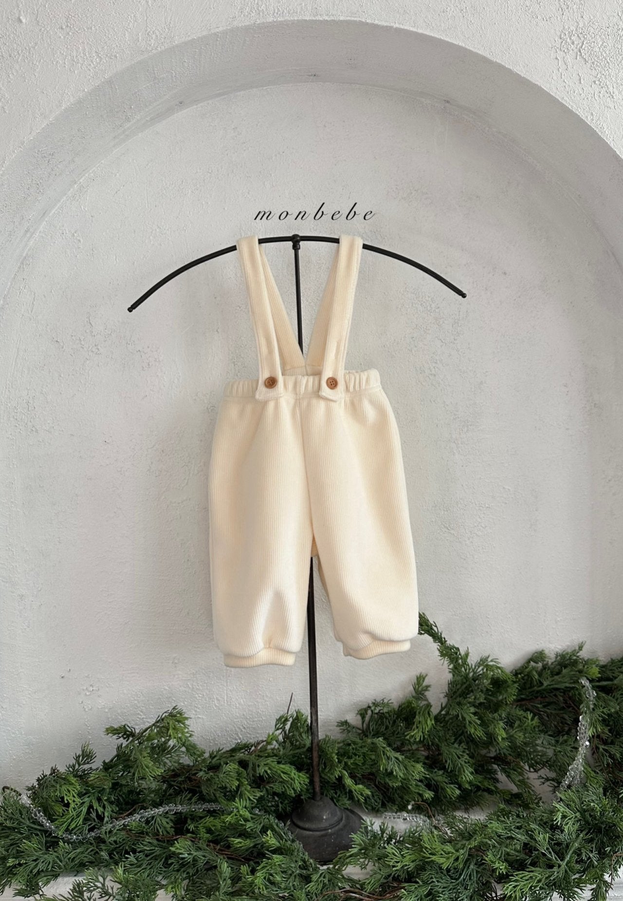 ［monbebe］Winter rib suspender pants