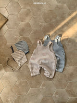 ［bebe holic］Marin stripe rompers set
