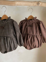 ［Mon petit bebe］Monde check ribbon suit