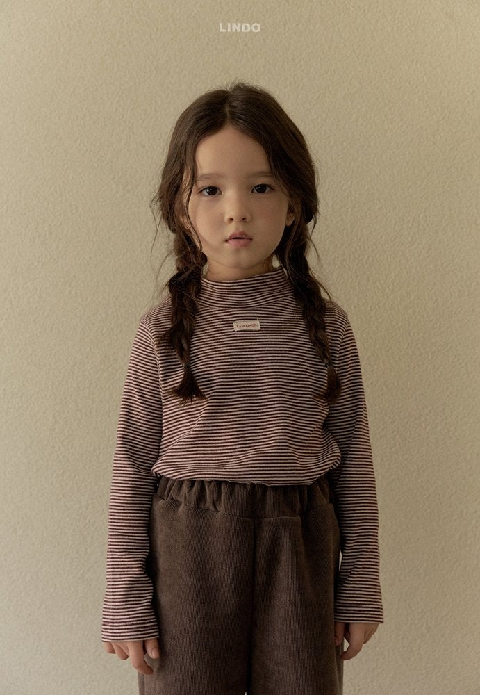 ［LINDO］Stripe turtleneck tops
