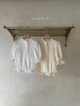 ［monbebe］Waffle double lace rompers