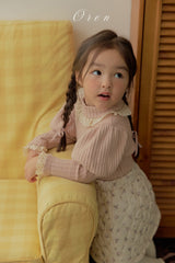 ［OREN］ Rose rib puff tops