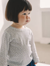 ［MELMEL］Flower ribbed longsleeve tee