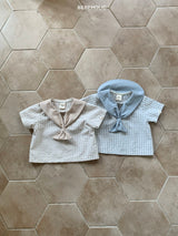 ［bebe holic］Sailor marin check blouse