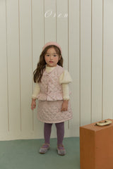 ［OREN］Rose padding vest & skirt set