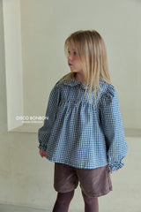 ［DISCO BONBON］Candy frill check blouse