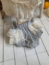 ［bebe holic］Sage check lace bloomer