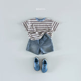 ［Bonito］Point neck stripe tee