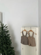 ［monbebe］Window check suspender pants