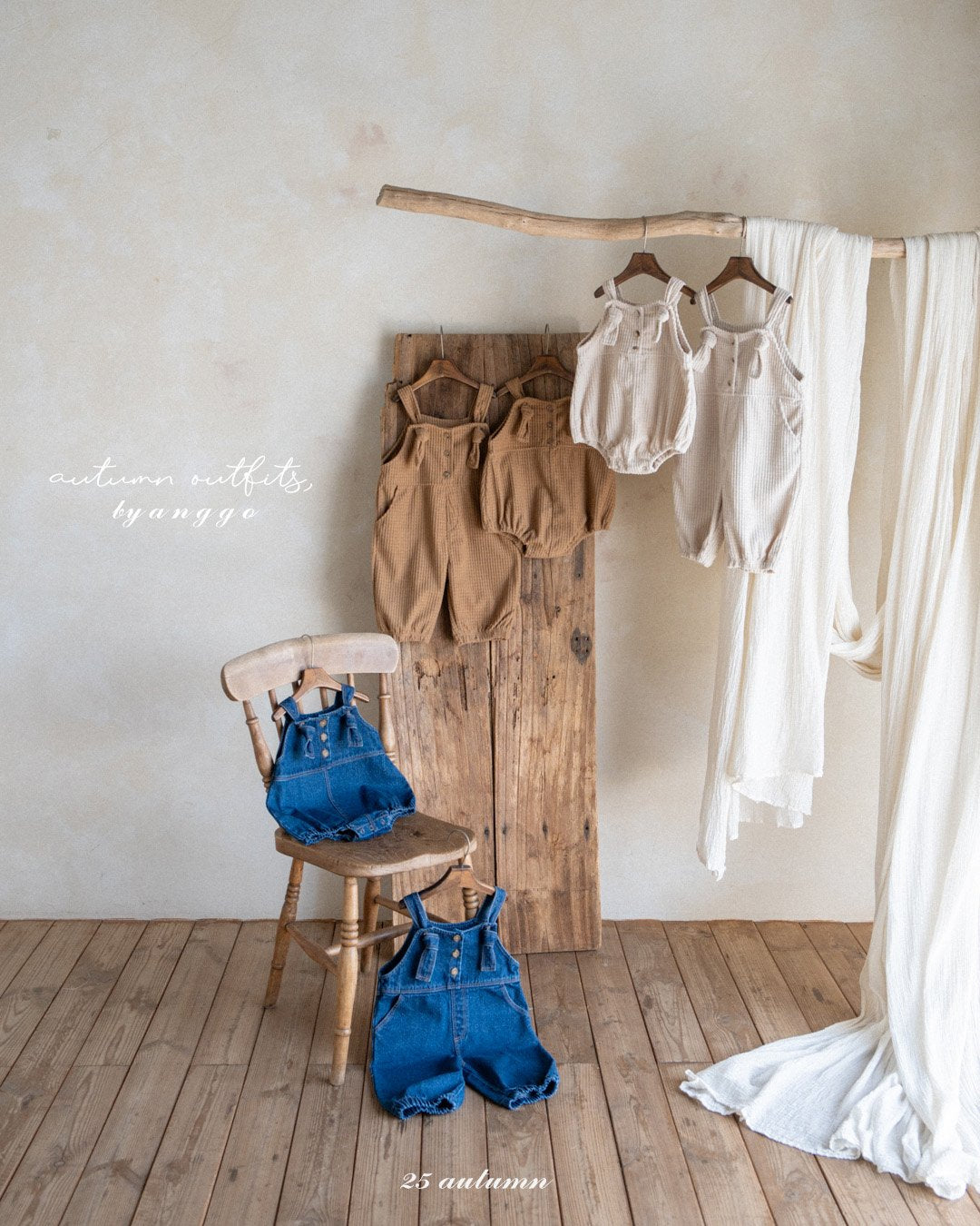 ［anggo］Cheese overall rompers