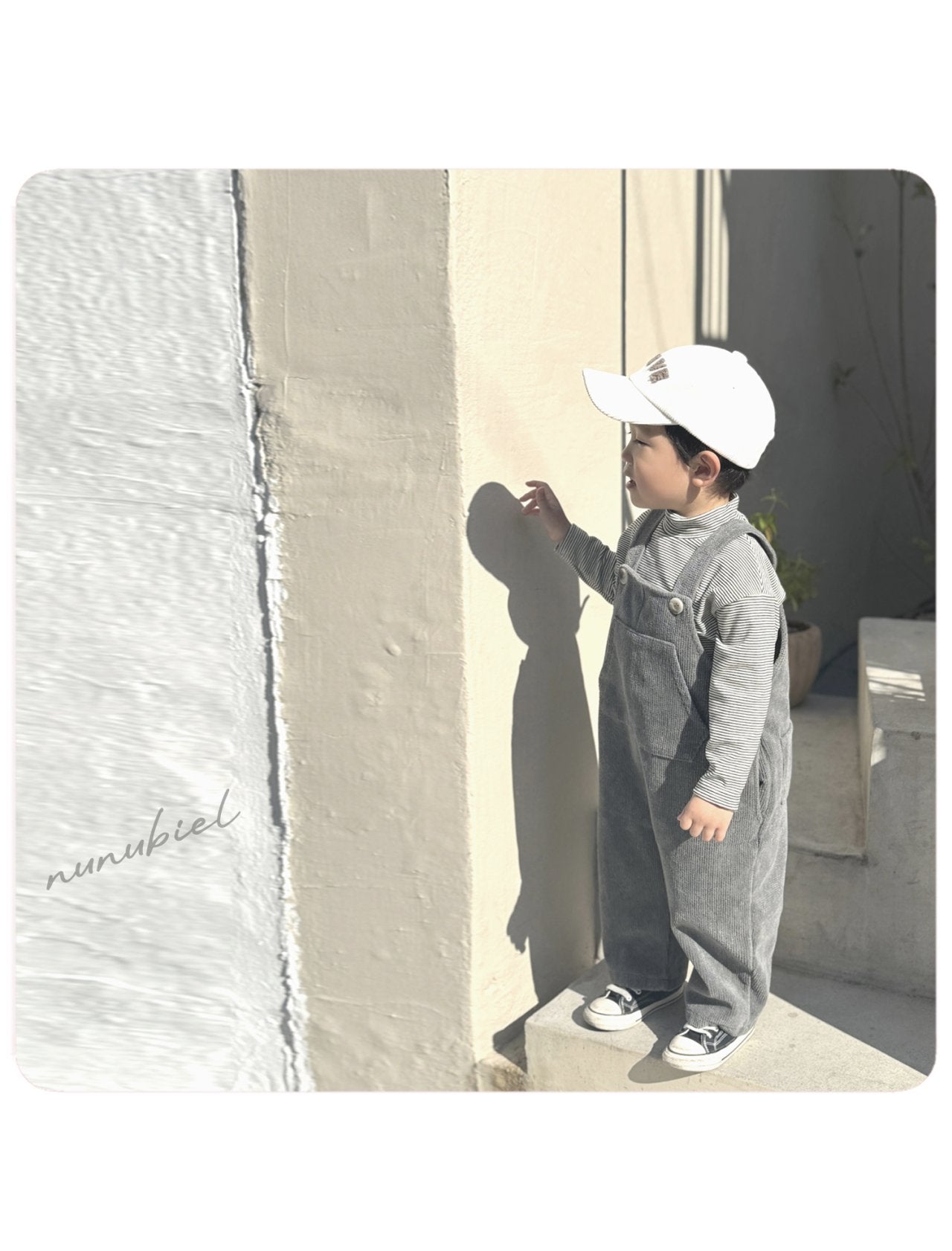 ［nunubiel］Corduroy suspender pants