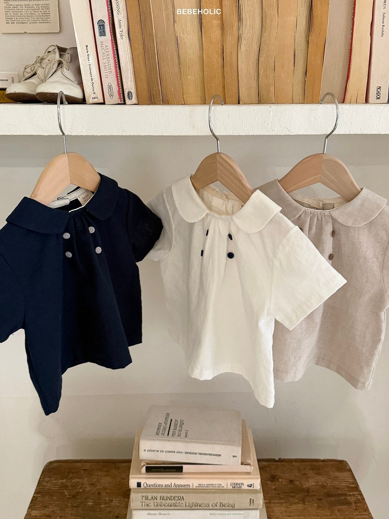 ［bebe holic］Mild double button blouse