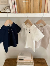 ［bebe holic］Mild double button blouse
