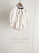 Joy ribbon dot rompers