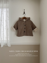 *Noeul.made* Check hood jumper