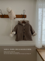 *Noeul.made* Check hood jumper