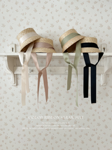 Color ribbon straw hat