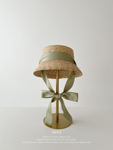 Color ribbon straw hat