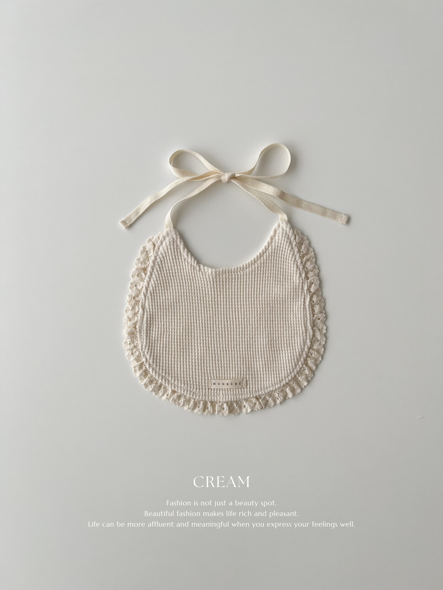 Waffle lace bib